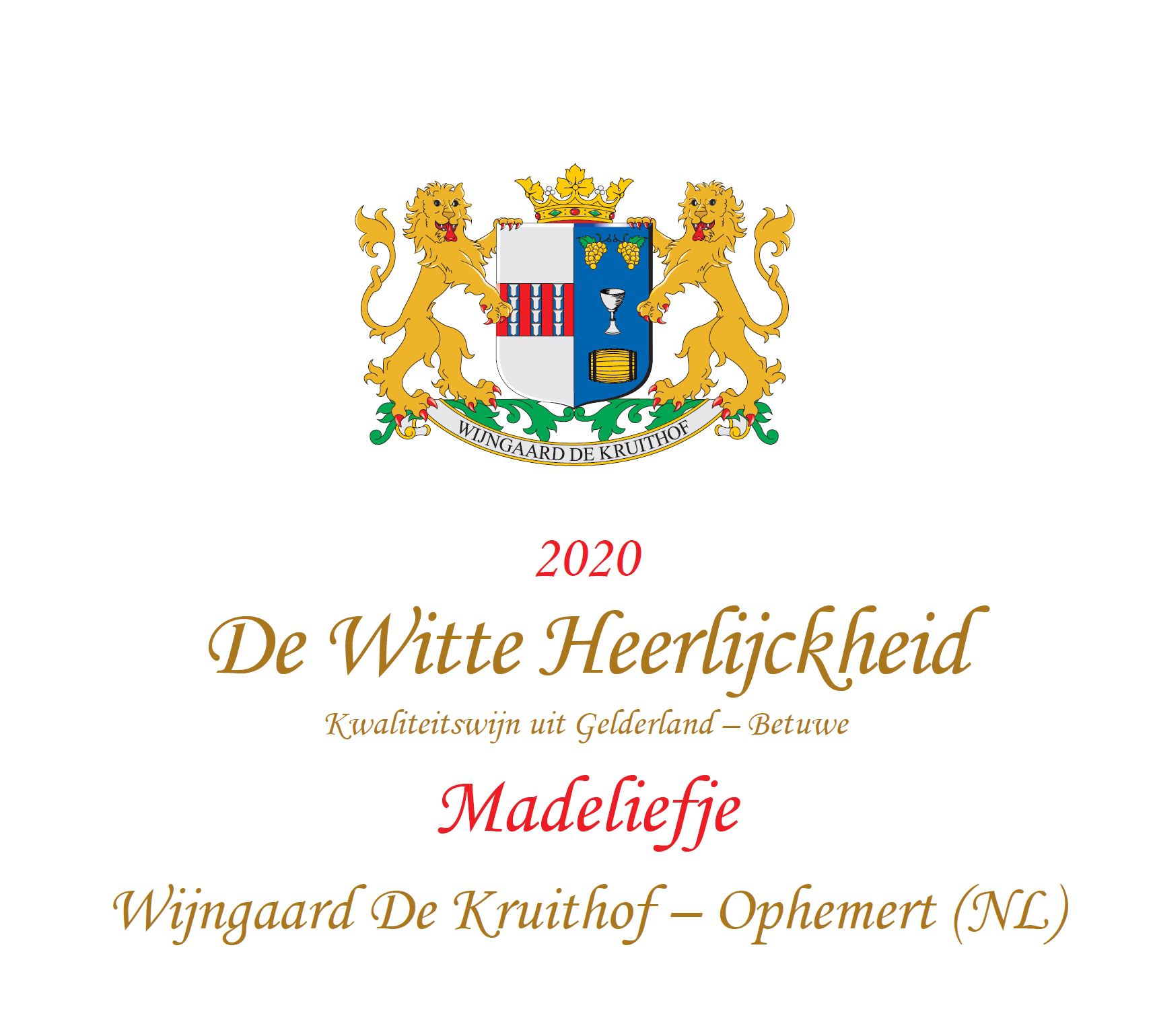 Wijngaard De Kruithof - De Witte Heerlijckheid Madeliefje